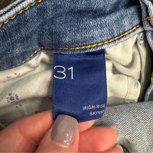 Pilcro‎ Anthropologie High Rise Skinny Jeans Frayed Hem Light Wash size 31 - Picture 5 of 6